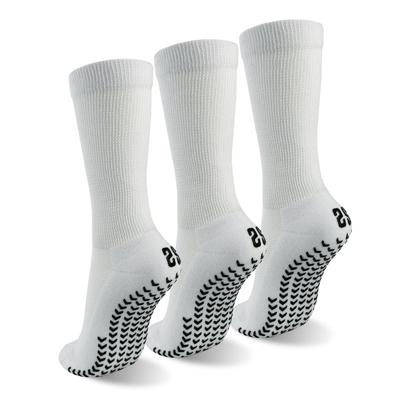 Ultra Comfort Diabetic Socks with Non-Slip Grips - White (3 Pack)